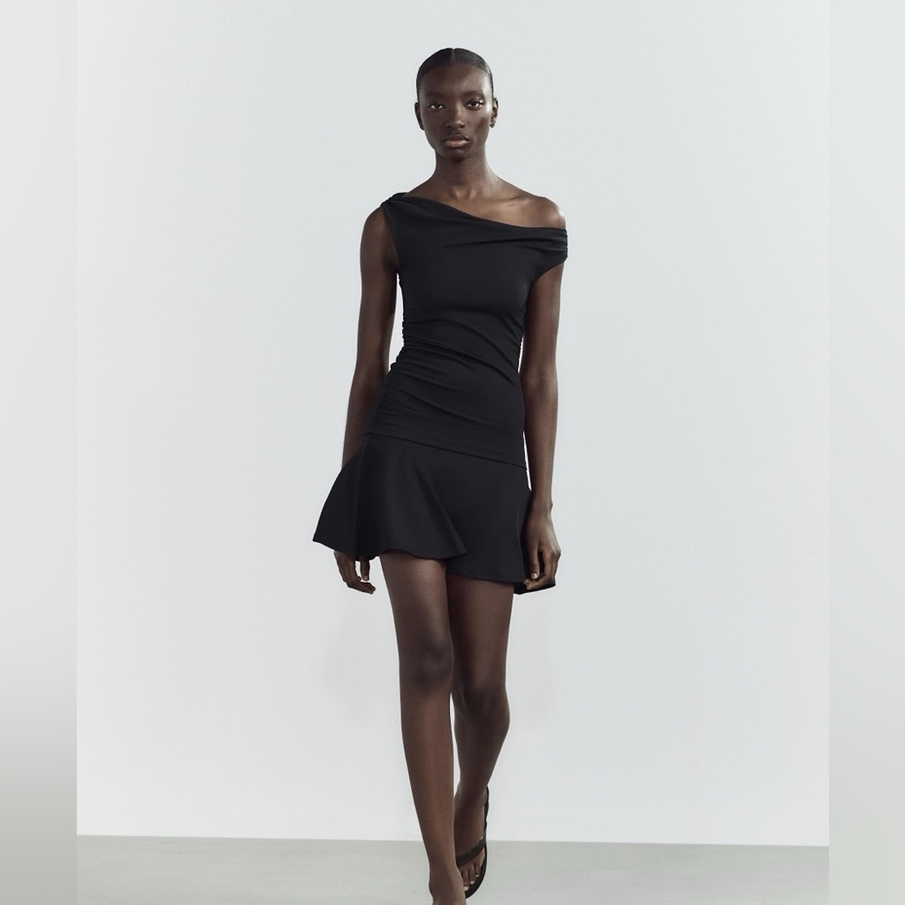 Zara black off the shoulder dress - Picture 1 of 4